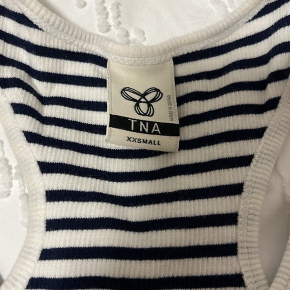 Aritzia TNA navy blue and white striped tank top - Picture 2 of 4